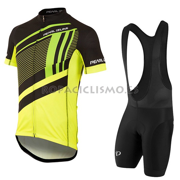 2017 Maillot Pearl Izumi tirantes mangas cortas amarillo